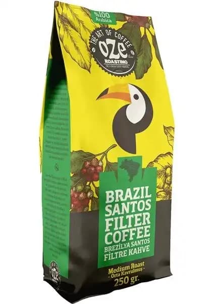 Oze Brazil Santos Filtre Kahve 250G: Doğal ve Aromatik Brezilya Kahvesi