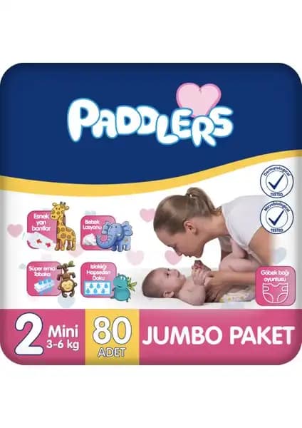 Paddlers Bebek Bezi 2 Numara Mini: Yüksek Emicilik ve Güvenli Tasarım Özellikleri