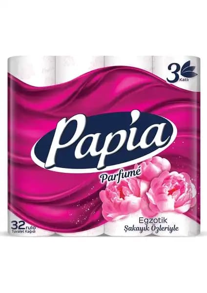 Papia Egzotik Tuvalet Kağıdı: Yumuşak ve Parfümlü Üç Katlı Konforlu Temizlik Ürünü