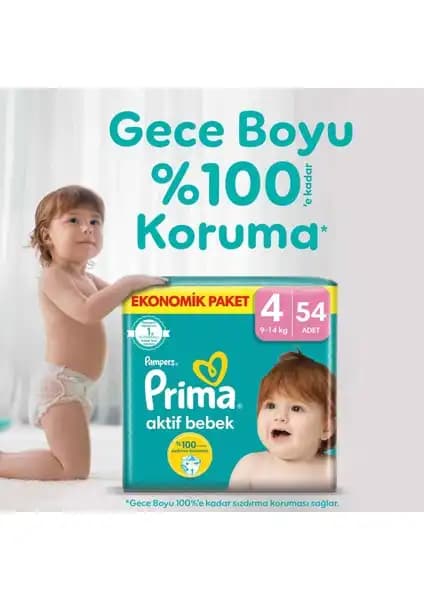 Prima Bebek Bezi Aktif Bebek 4 Beden: Güvenli ve Konforlu Kullanım İçin Uygun Seçenek