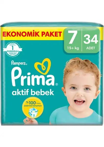 Prima Bebek Bezi Aktif Bebek XX Large 34 Adet Güvenilir ve Yüksek Performanslı Bebek Bezi