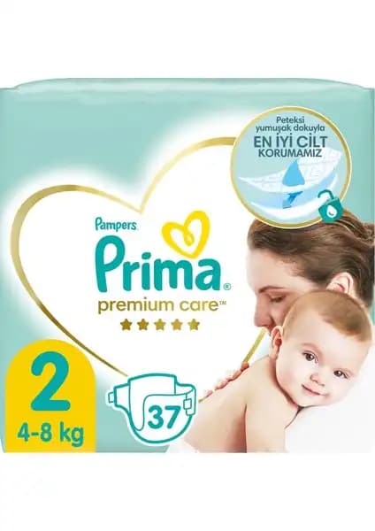 Prima Bebek Bezi Premium Care 2 Beden 37 Adet Mini Ekonomi Paketi Bebekler İçin Güvenli Koruma
