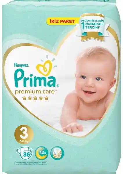 Prima Bebek Bezi Premium Care 3 Beden: Yüksek Emicilik ve Hassas Cilt Desteği