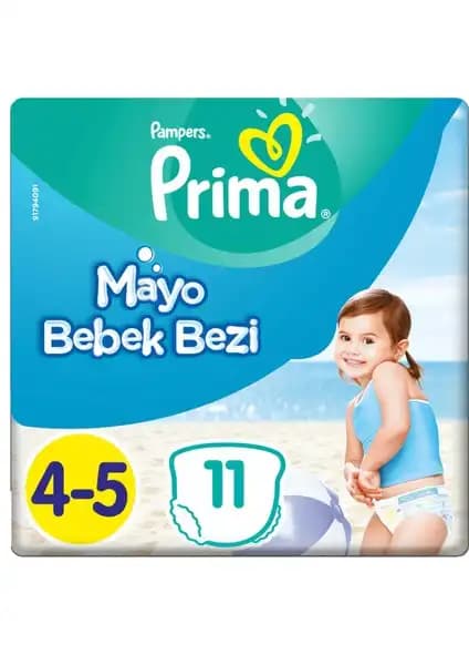 Prima Mayo Bebek Bezi 4 Beden 11 Adet Maxi Paket: Suya Dayanıklı ve Güvenli Bebek Bezi