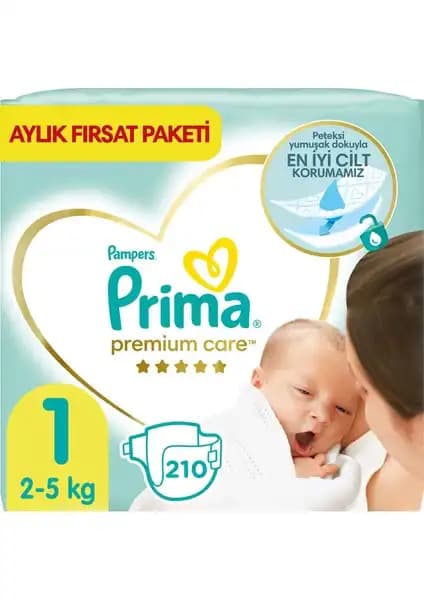 Prima Premium Care 1 Beden Aylık Bebek Bezi Paketi Güvenli ve Konforlu Kullanım