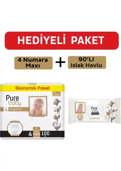 Pure Baby Organik Pamuklu Cırtlı Bez ve Islak Havlu Seti Bebek Bakımında Güvenilirlik
