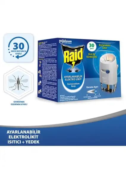 Raid Ayarlanabilir Elektrolikit 21 ml ile Etkili Sivrisinek Koruma Çözümü
