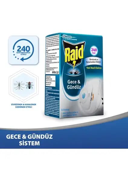 Raid Gece ve Gündüz Sistemi 2.2g ile Uzun Süreli ve Güvenilir Sinek Koruması
