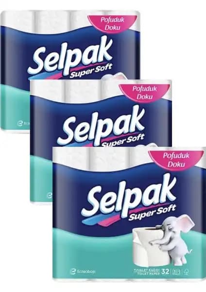 Selpak 32'li 3 Paket Tuvalet Kağıdı Yüksek Kalite ve Ekonomik Seçenek