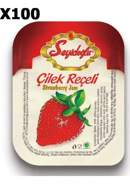 Seyidoğlu Çilek Reçeli 100'lü 20 gr Pratik ve Yüksek Kaliteli Doğal Tatlar