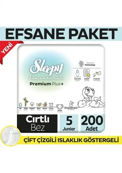 Sleepy Bio Natural Plus Bebek Bezi: Yüksek Emicilik ve Doğal İçeriklerle Güvenilir Bakım