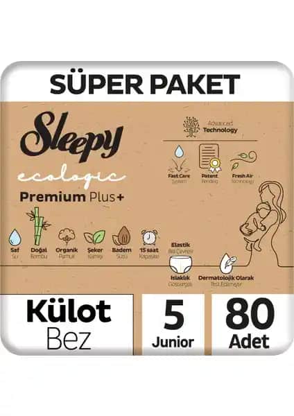 Sleepy Ecologic Premium Plus Bebek Bezi: Yüksek Emicilik ve Doğal Malzemelerle Güvenli Kullanım