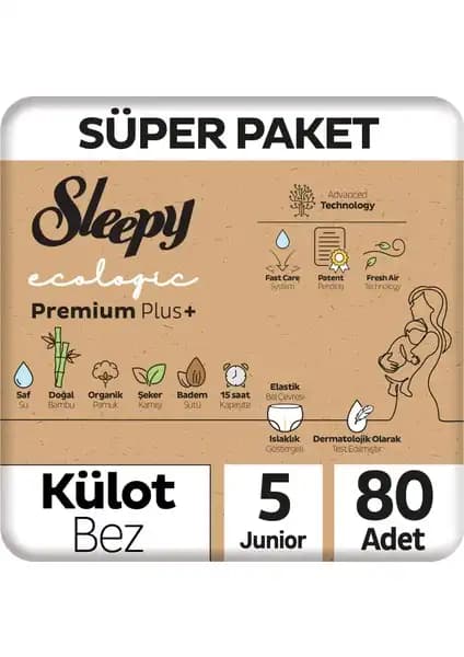 Sleepy Ecologic Premium Plus Bebek Bezi: Yüksek Emicilik ve Doğal Malzemelerle Güvenli Kullanım