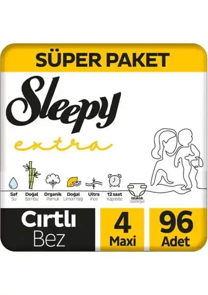 Sleepy Extra Günlük Aktivite Bebek Bezi 4 Numara Yüksek Emicilik ve Konfor Sağlar