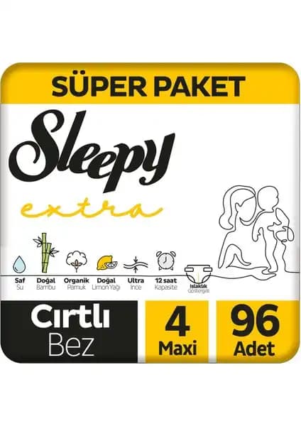 Sleepy Extra Günlük Aktivite Bebek Bezi 4 Numara Yüksek Emicilik ve Konfor Sağlar