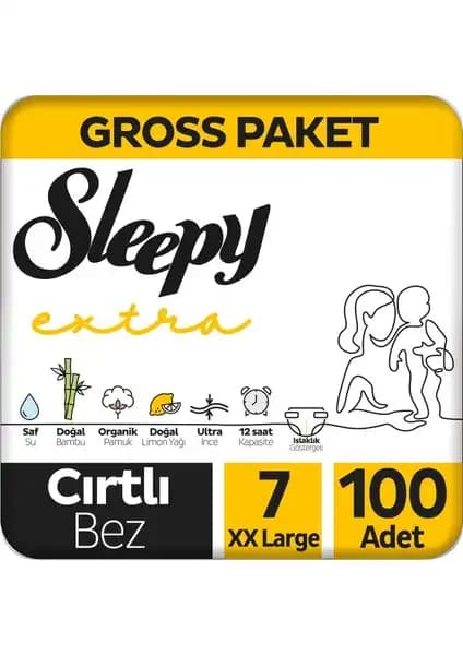 Sleepy Extra Günlük Aktivite Bebek Bezi 7 Numara XXlarge Türkiye Üretimi ve Özellikleri