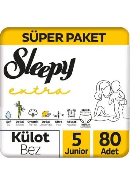 Sleepy Extra Günlük Aktivite Külot Bez 5 Numara Junior Yüksek Emici ve Konforlu Çocuk Bezi
