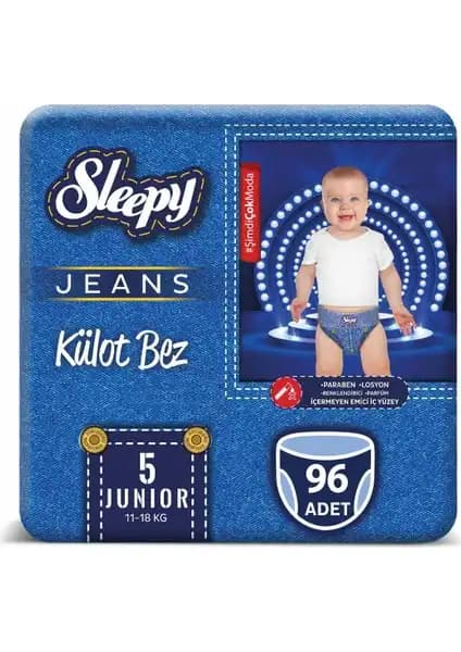 Sleepy Jeans Külot Bez 11-18 kg Çocuklar İçin Yüksek Emicilik ve Şık Tasarım
