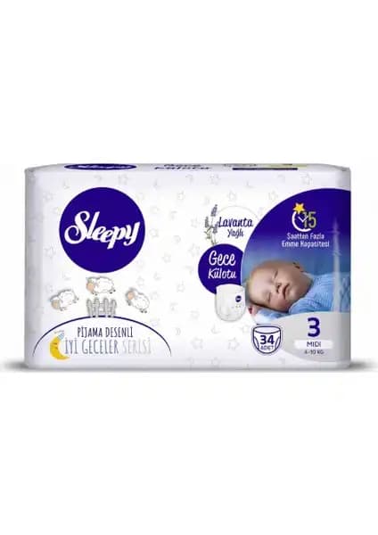 Sleepy Lavanta Yağlı Gece Külotu 3 Beden 34 Adet: Rahat ve Güvenli Uyku İçin Tasarlandı