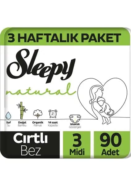 Sleepy Natural 3 Haftalık Bebek Bezi Paketi: Doğal Malzemelerle Konfor ve Güvenlik