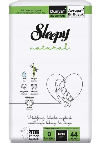 Sleepy Natural Cırtlı 0 Numara Prematüre Bebek Bezi: Doğal ve Yüksek Performanslı Bebek Bezi