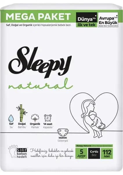 Sleepy Natural Cırtlı Bebek Bezi Mega Paketi Güvenli ve Konforlu Kullanım İçin Uygun