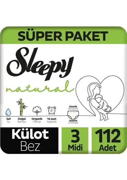 Sleepy Natural Külot Bebek Bezi 3-9 kg için doğal ve yüksek performanslı çözüm
