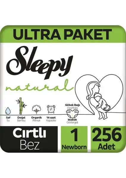 Sleepy Natural Ultra Paket Bebek Bezi 1 Numara Yeni Doğanlar İçin Güvenli ve Konforlu Kullanım