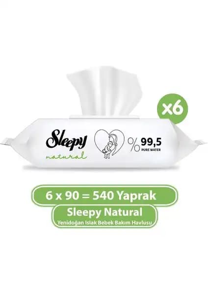Sleepy Natural Yenidoğan Islak Bebek Bakım Havlusu Güvenli ve Doğal Bebek Temizliği İçin