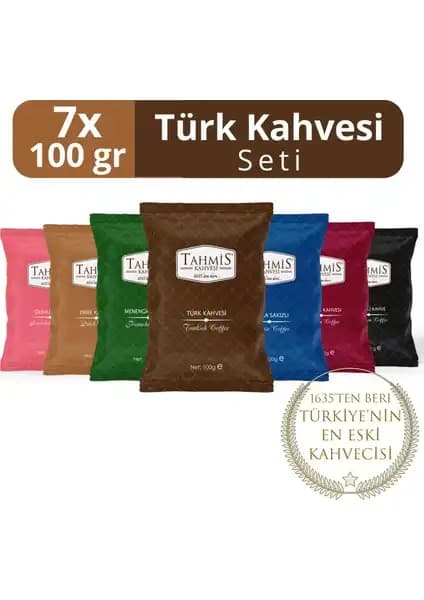 Tahmis 7'li Türk Kahvesi Seti: Farklı Aromalar ve Zengin Çeşitlerle Kahve Keyfi