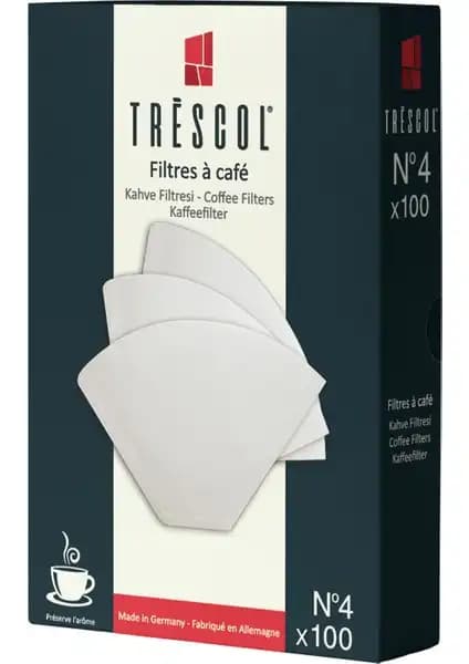 Trescol Kahve Filtre Kağıdı 4 Numara Beyaz Yüksek Kalite ve Dayanıklılık Özelliğiyle
