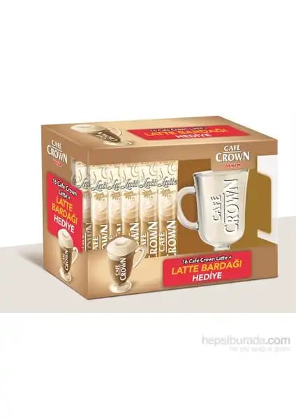 Ülker Cafe Crown Latte 16x17g Hediyeli Bardak ile Pratik ve Lezzetli Kahve Keyfi