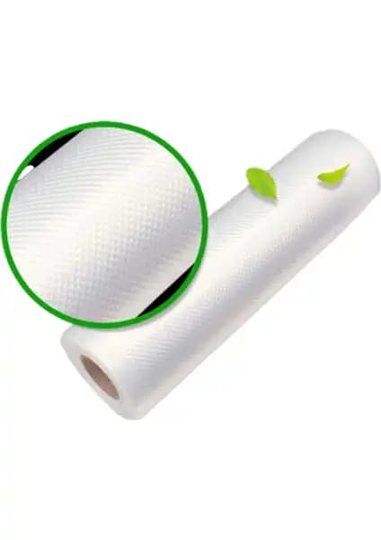 Vakur 25 cm x 10 m Çift Taraflı Tırtıklı Vakum Rulosu Endüstriyel Paketleme İçin Uygun