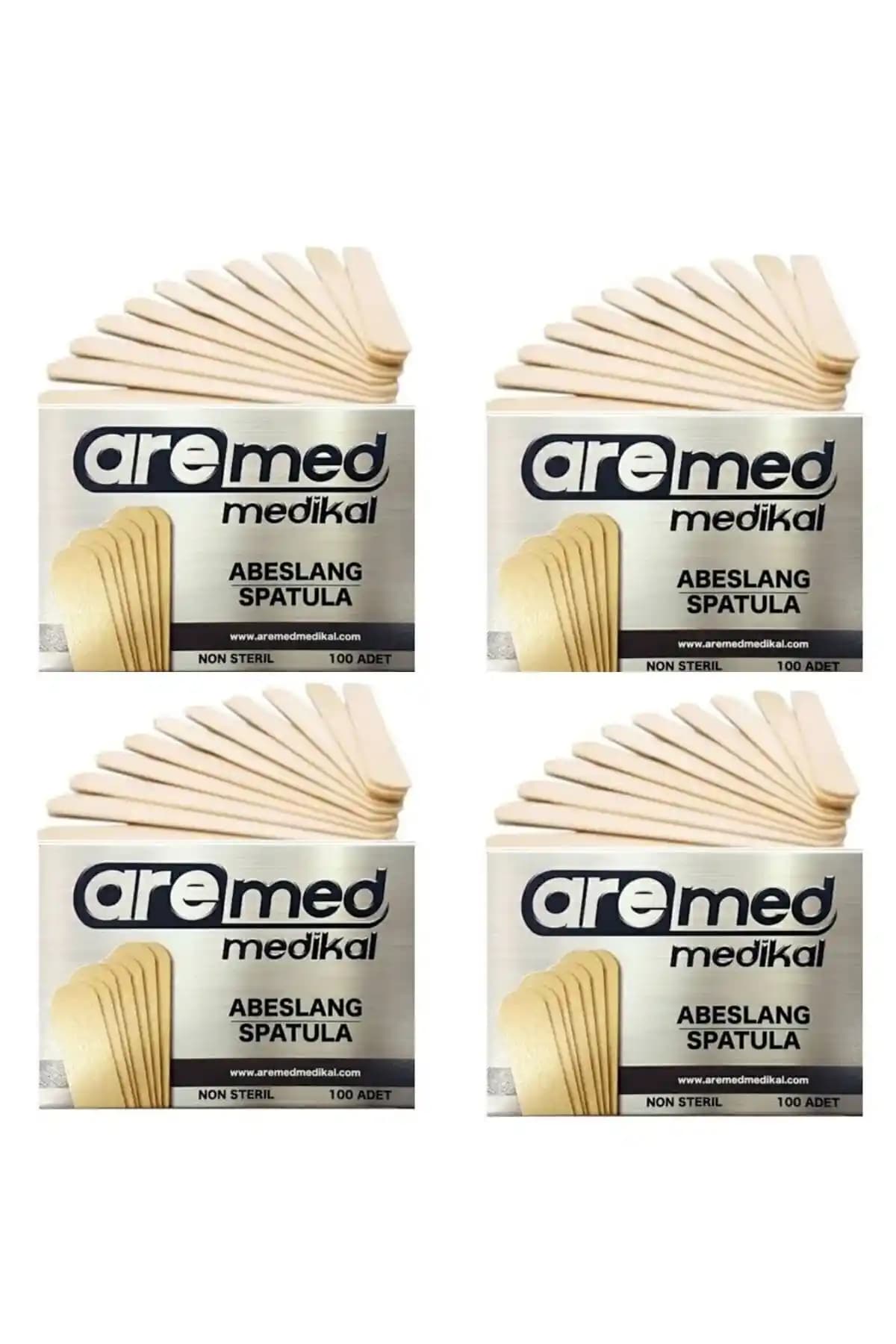 AREMED 12 Kutu Medikal Ahşap Dil Çubuğu Spatulası – 12×100'lü Ağda Uygulama Seti