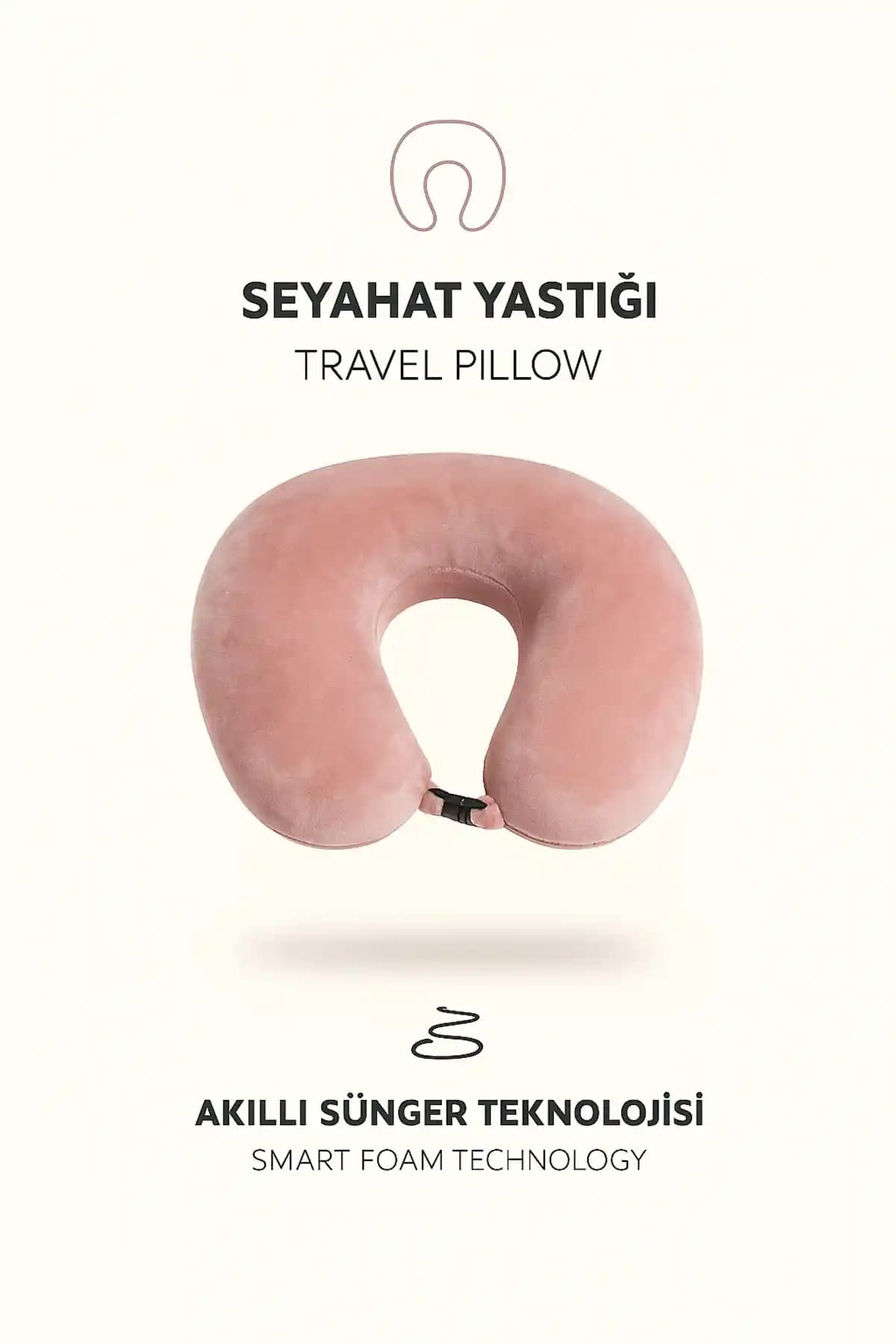 Armegeda Visco Ortopedik Kadife Seyahat Boyun Yastığı – Ergonomik ve Taşınabilir