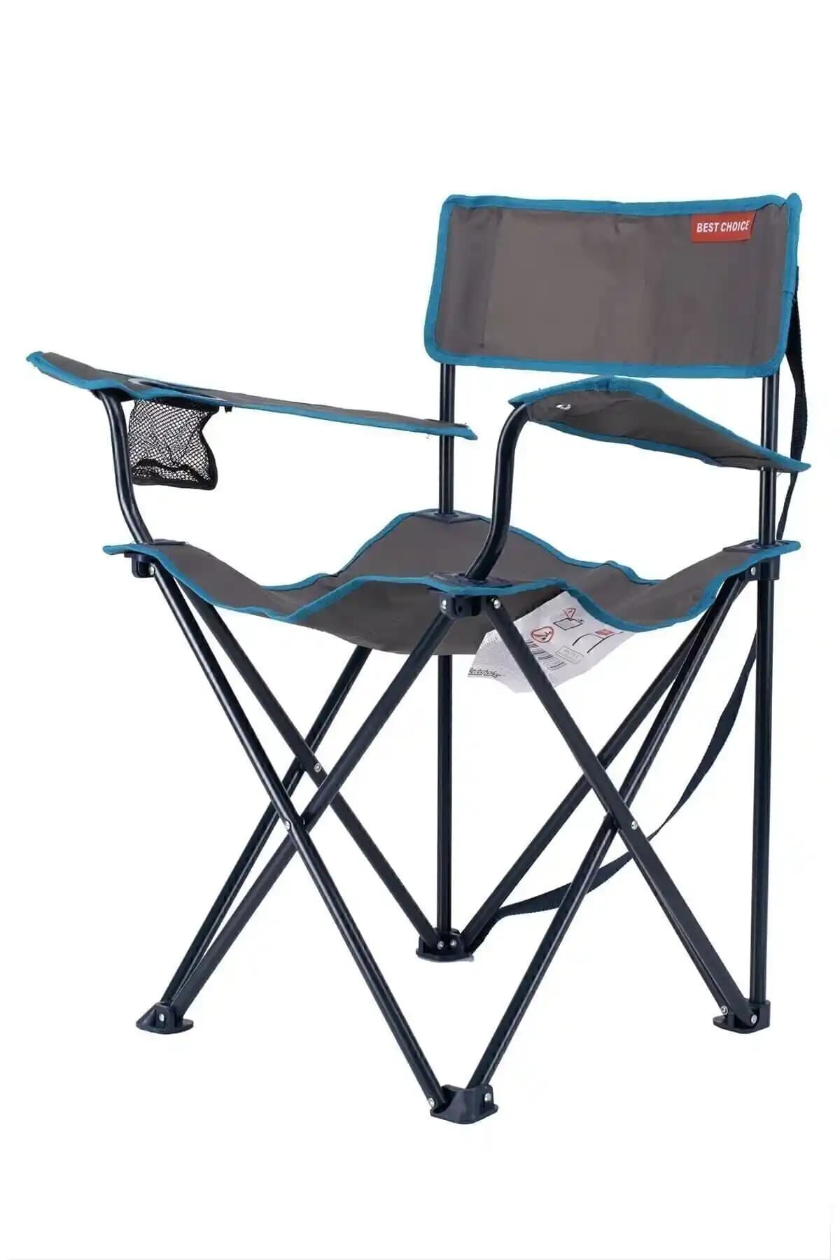 Best Choice Katlanır Kamp Sandalyesi: Su Geçirmez Kumaş ve Dayanıklı Metal Ayaklı Model