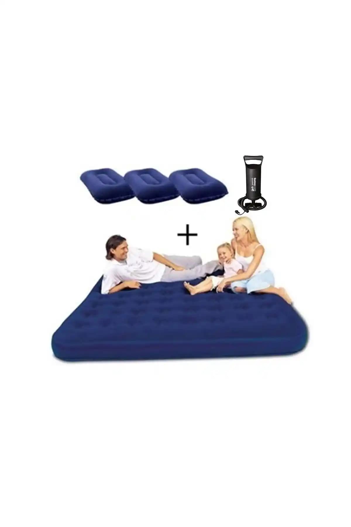 Bestway BW122 3 Kişilik Şişme Yatak – Pompa Dahil, Altın Renkli Konfor ve Hızlı Kurulum