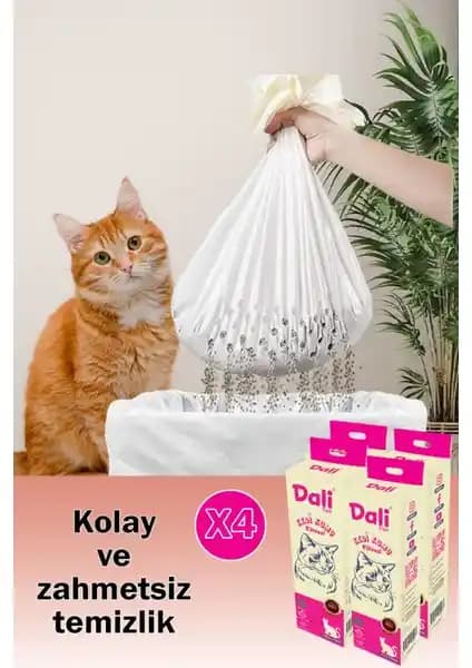 Dalipet Kedi Kumu Filtre Elekli 4'lü: Kapalı-Açık Tuvaletlere Uyum ve Koku Kontrolü
