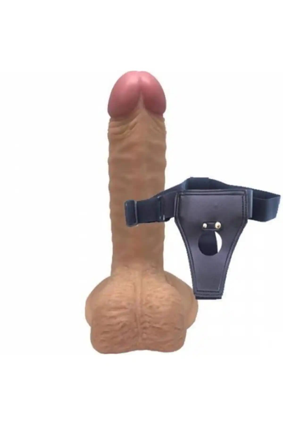 Erolife Belden Bağlamalı, Vantuzlu Gerçekçi Vajinal ve Anal Dildo – 18 cm, Su Geçirmez