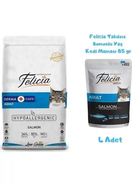 Felicia Somonlu Yetişkin Kedi Maması ile Yaş Mama Seti: Böbrek ve Üriner Sağlık İçin Destek