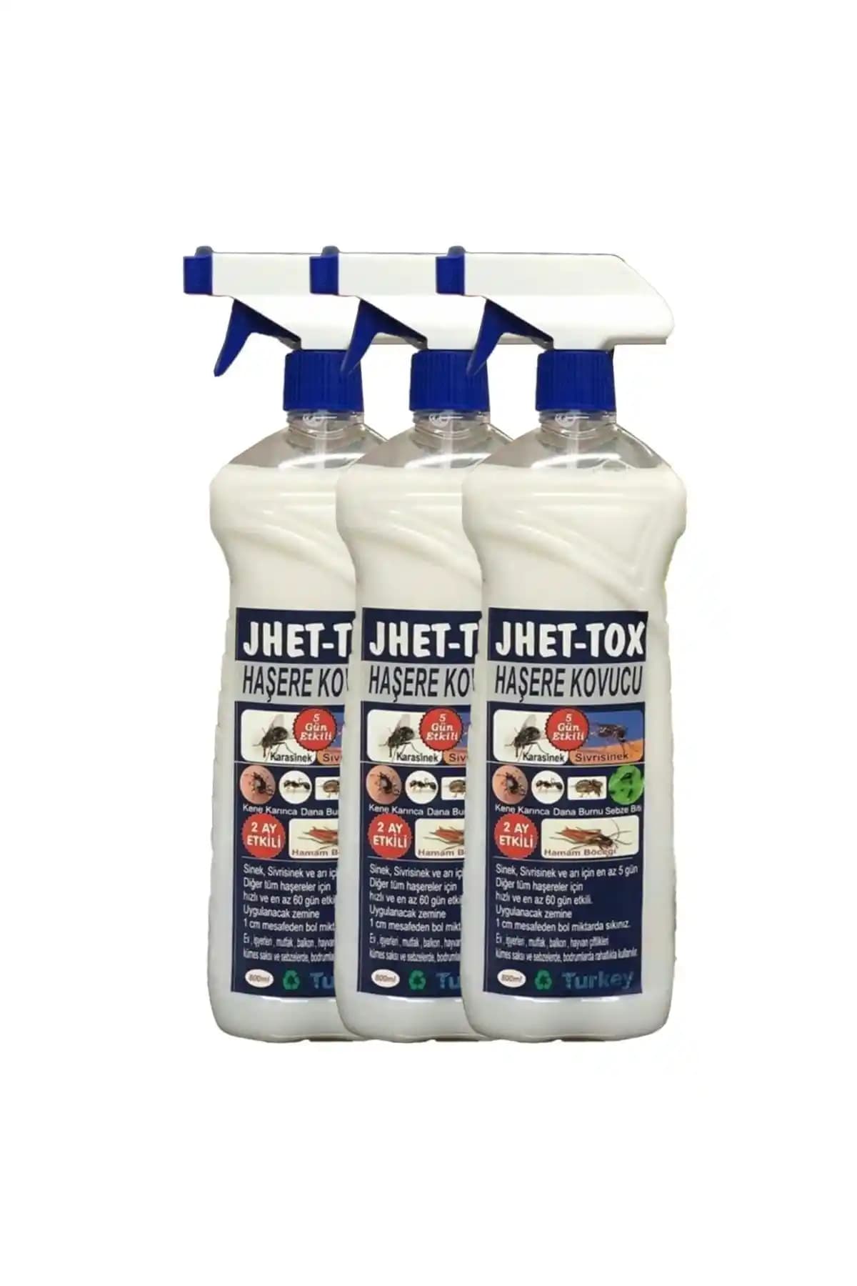 Genel Markalar Jhet-tox 800 ml Haşere Kovucu Üçlü Paket: Ev ve Çevresinde Hızlı Uygulama