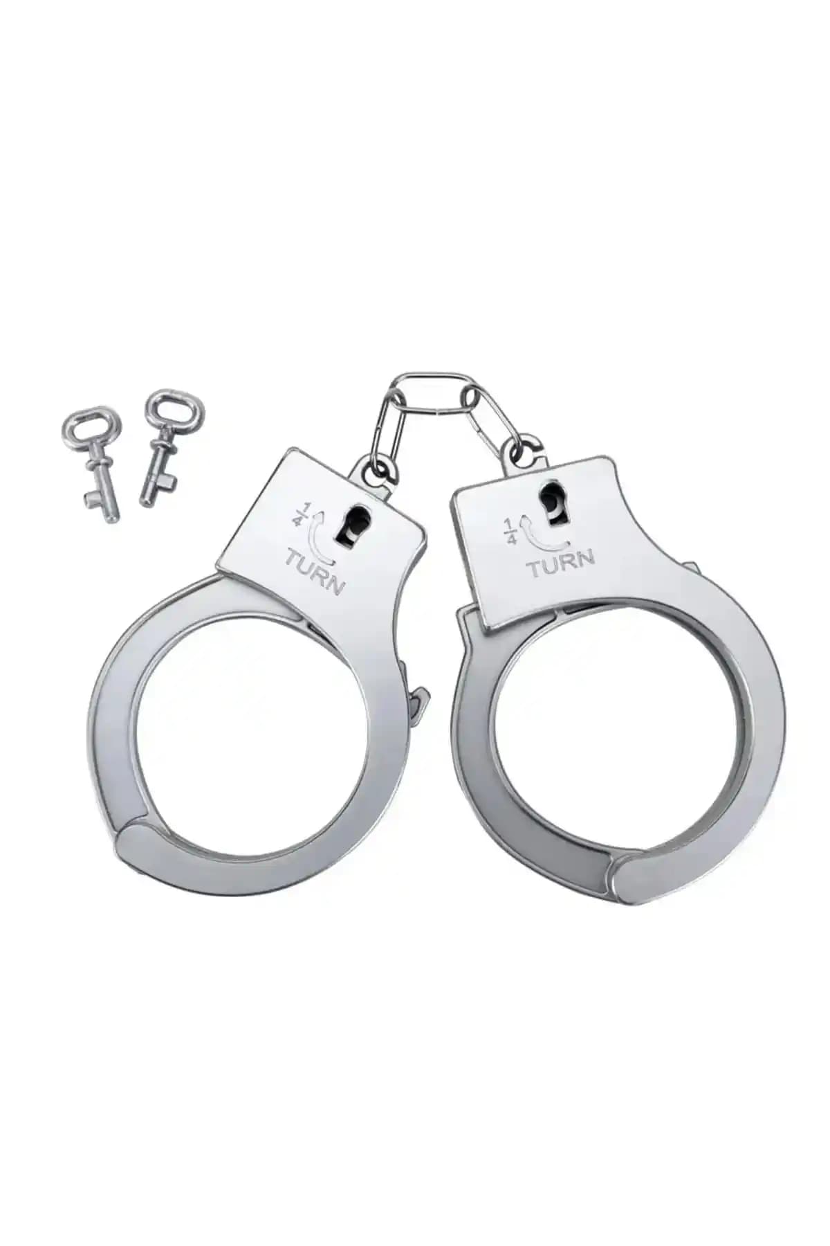 Gümüş Renkli Anahtarlı Polis Kelepçesi: 3+ Yaş İçin Dayanıklı Plastik Oyuncak