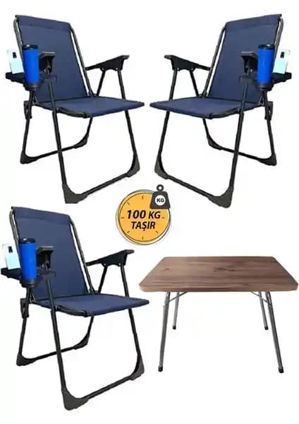 KS Kampseti Katlanır Kamp Sandalye ve Masa Seti ile Uniqamping Katlanabilir Kamp Masası