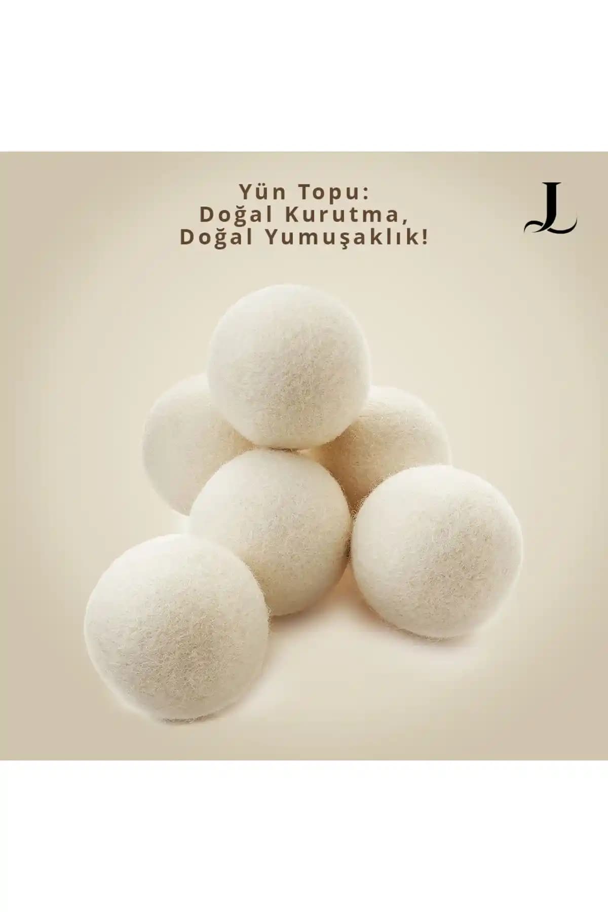 LaPatria 6'lı XXXL Yün Çamaşır Kurutma Topu Seti – Kese Hediyeli, Hacimli Giysiler İçin