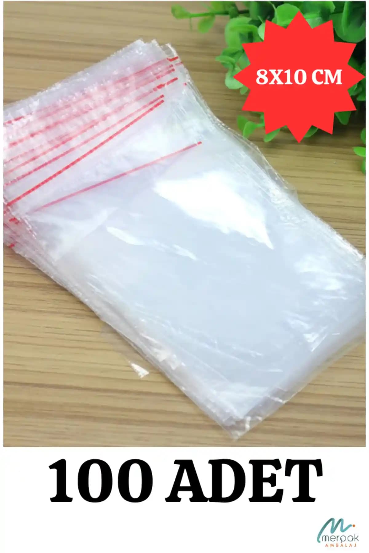 Merpak Ambalaj Kilitli Şeffaf Saklama Poşeti 8x10 cm, 100'lü Paket – Buzdolabı İçin Düzen
