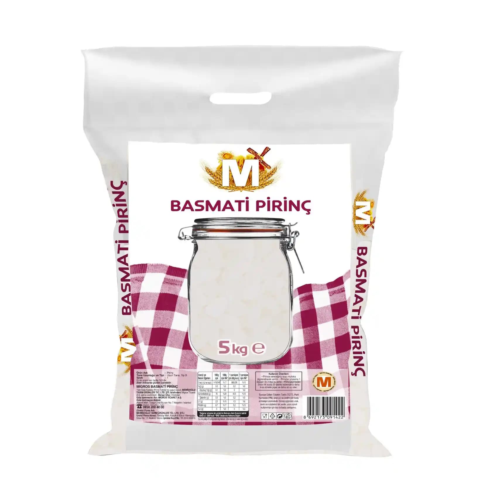 Migros Basmati Pirinç 5 kg: Uzun Taneli ve Aromatik Ekonomik Ambalaj Seçeneği