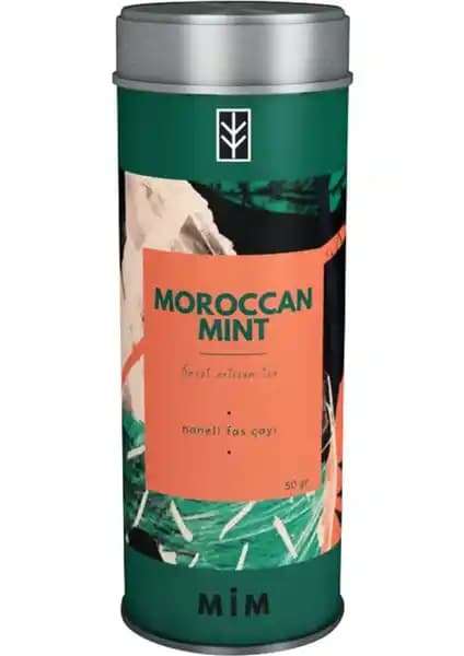 Mim Tea Moroccan Mint Tea: 50 g’lık Naneli Yeşil Çay, Elma ve Isparta Gülü Aromalı Ürün