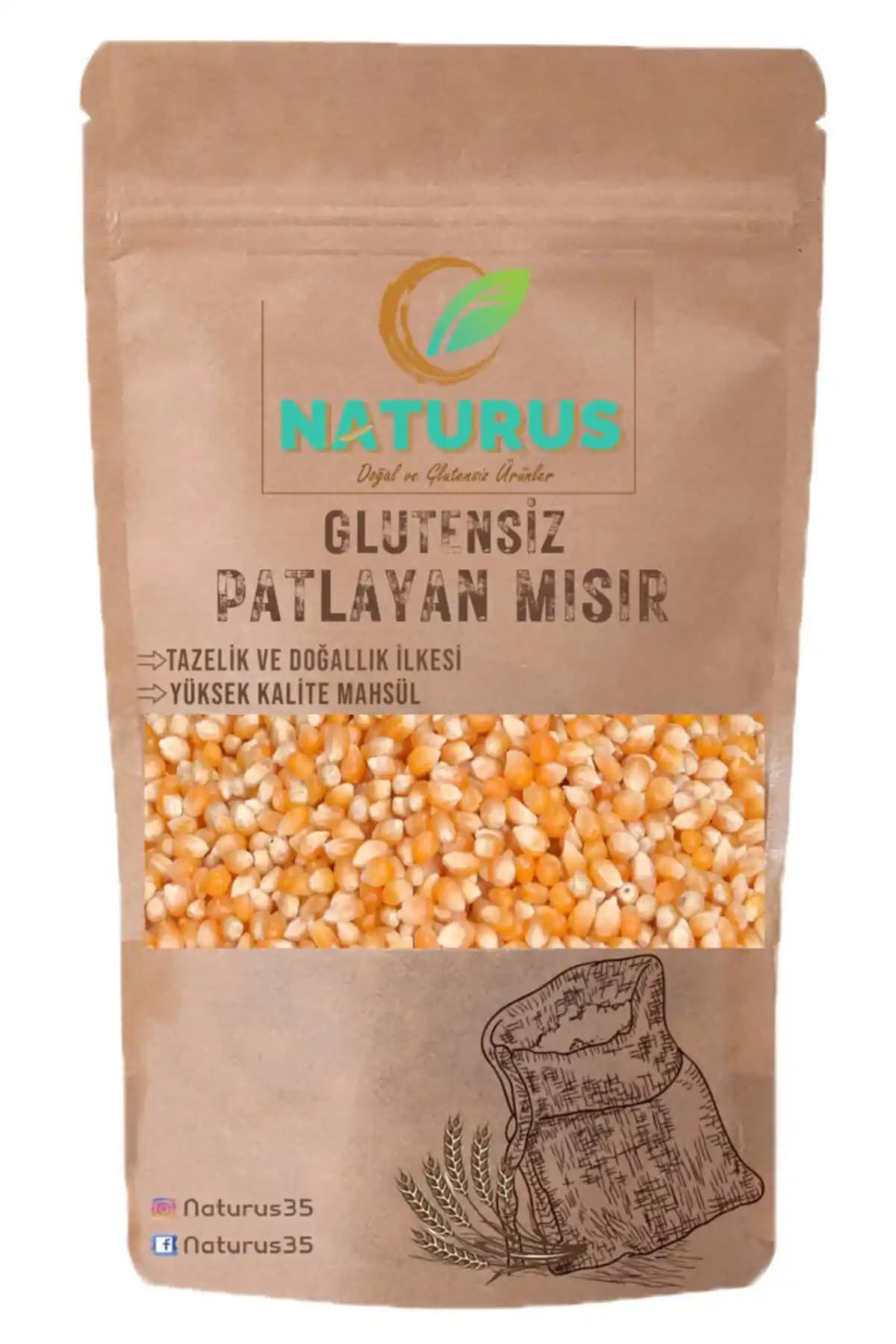 NATURUS Patlayan Mısır Glutensiz 500g: Pratik, Aile Boyu Tüketim İçin Güvenli Atıştırmalık