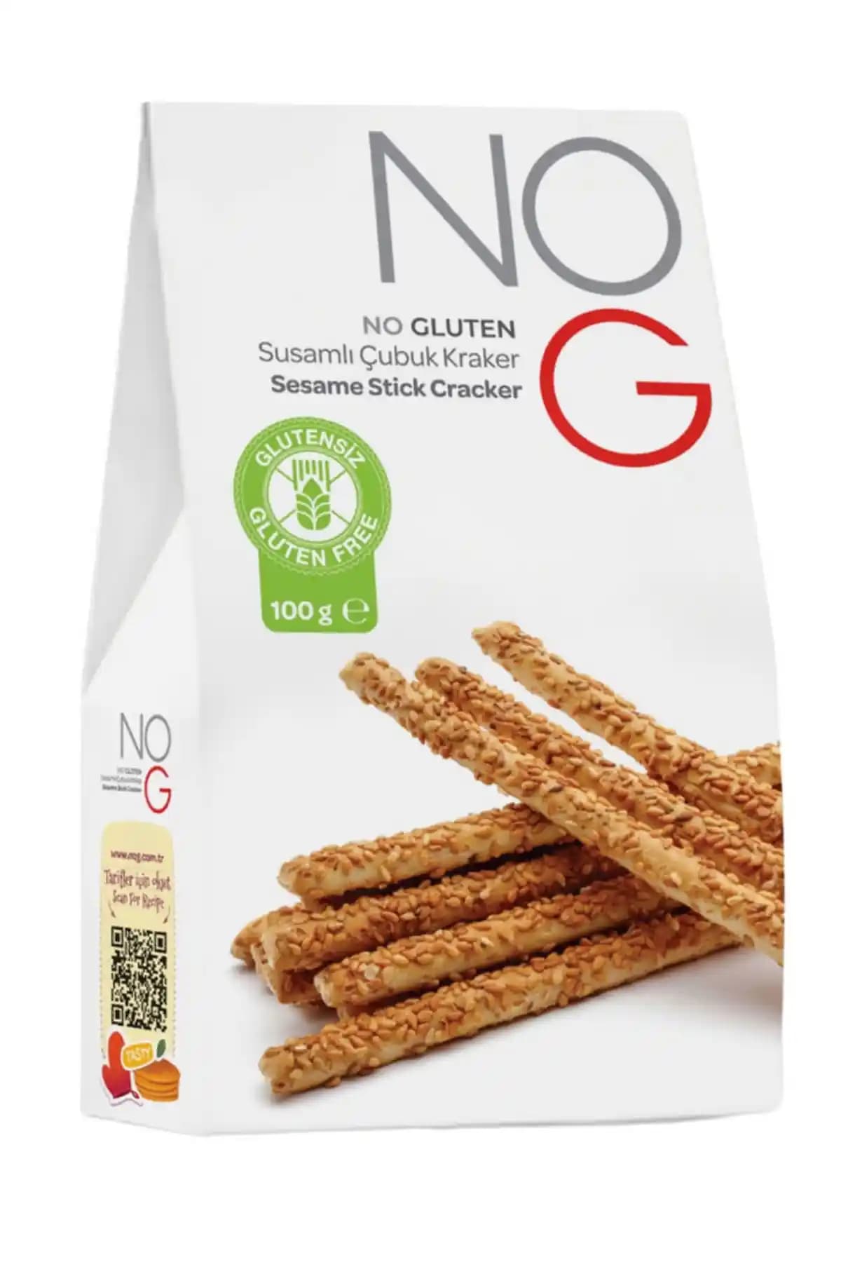 NOG Glutensiz Susamlı Çubuk Kraker 100 g: Gluten İçermeyen Çıtır Atıştırmalık