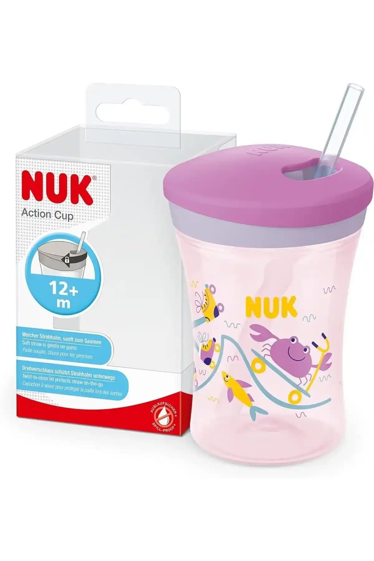 Nuk Action Cup Pipet: Çocuklar İçin Ergonomik, Sağlıklı ve Kolay Temizlenebilir İçme Kabı